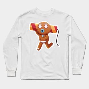 Christmas Sticker, Ginger Man Sticker Long Sleeve T-Shirt